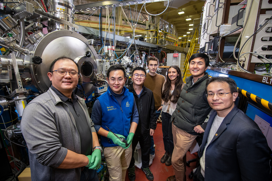 Members of the Peidong Yang Group group in front of Beamline 11.0.1.2, RSoXS, at the Advanced Light Source (ALS)