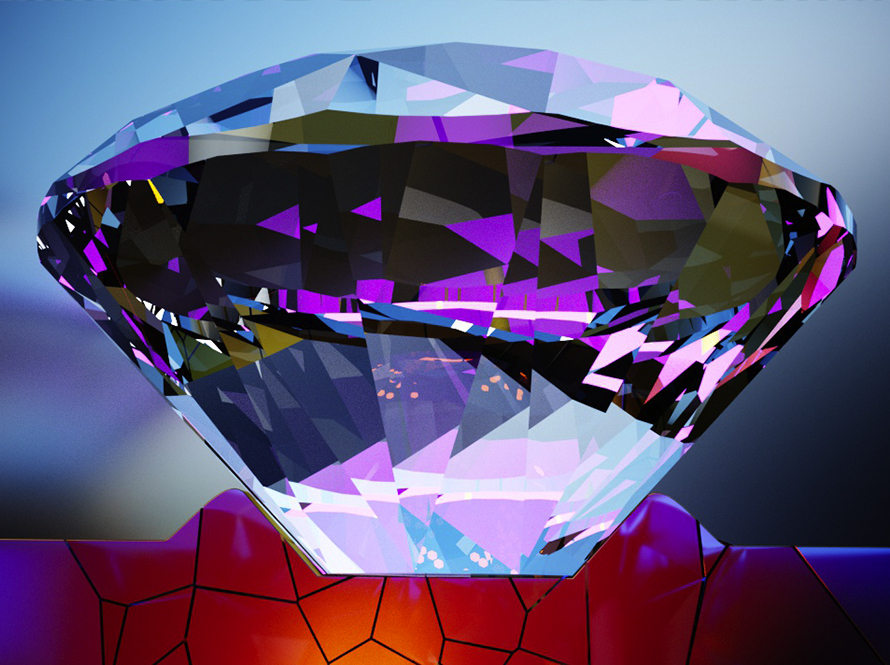 Illustration of a large cut diamond