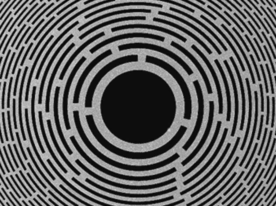 Concentric gray circles on a black background